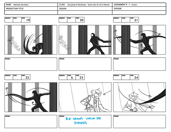 Action storyboarding story project behance davidson melinda copyright sketched